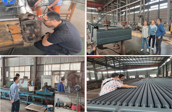Customers visit finned tube factory-inspect heat exchanger Customers visit finned tube factory-inspect heat exchanger