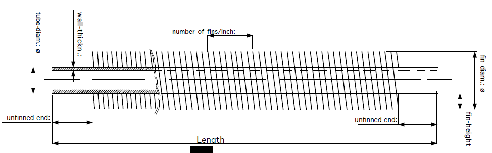 fin tube drawing