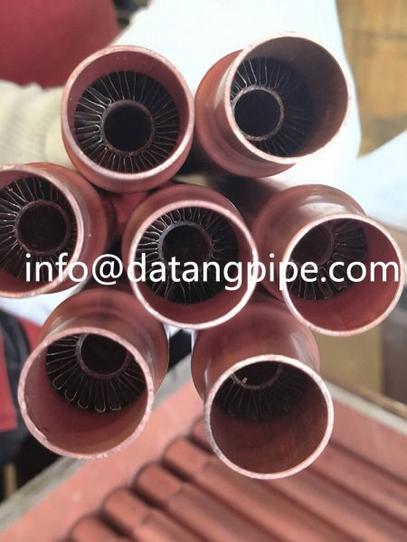 Internally finned tube for heat exchanger