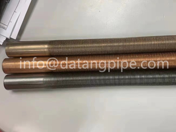 Low threaded finned tubes for condensers
