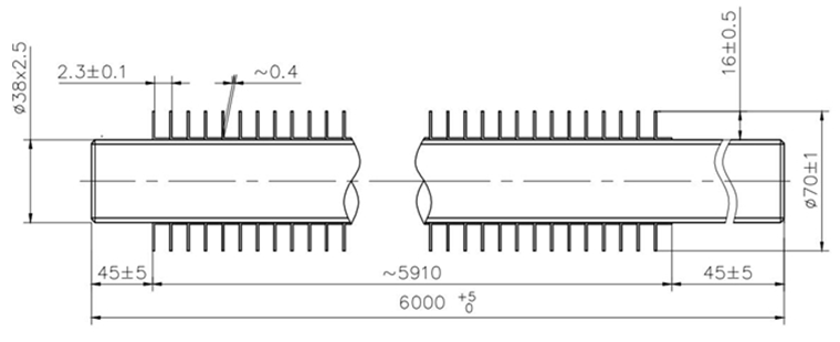 L Type Finned Tube for Heat Exchanger drawing-Datang Fin Tube Manufacturer L Type Finned Tube for Heat Exchanger drawing