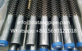 Studded pipe for heat exchanger