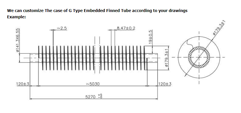 Embedded Fin Tube G type finned tube drawing