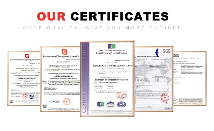 Our certificates fin tube Datang